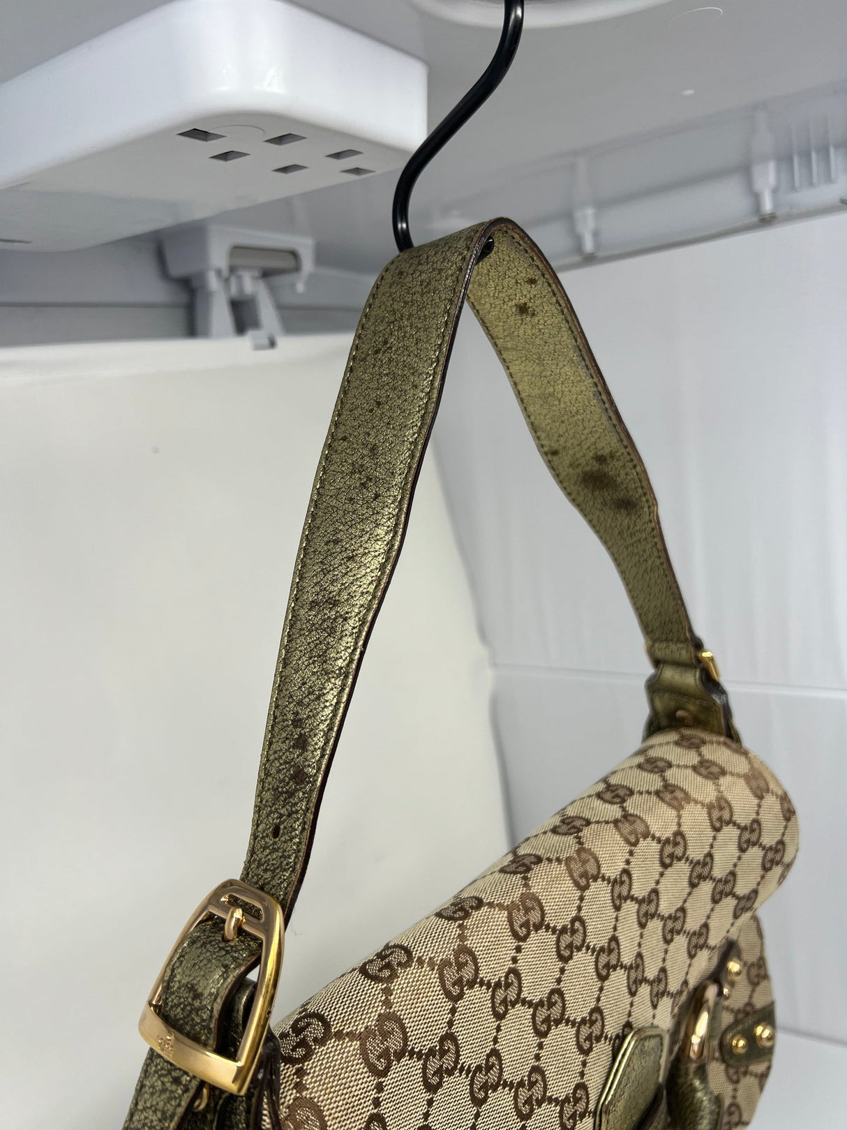 Gucci GG Canvas Tan Shoulder Bag