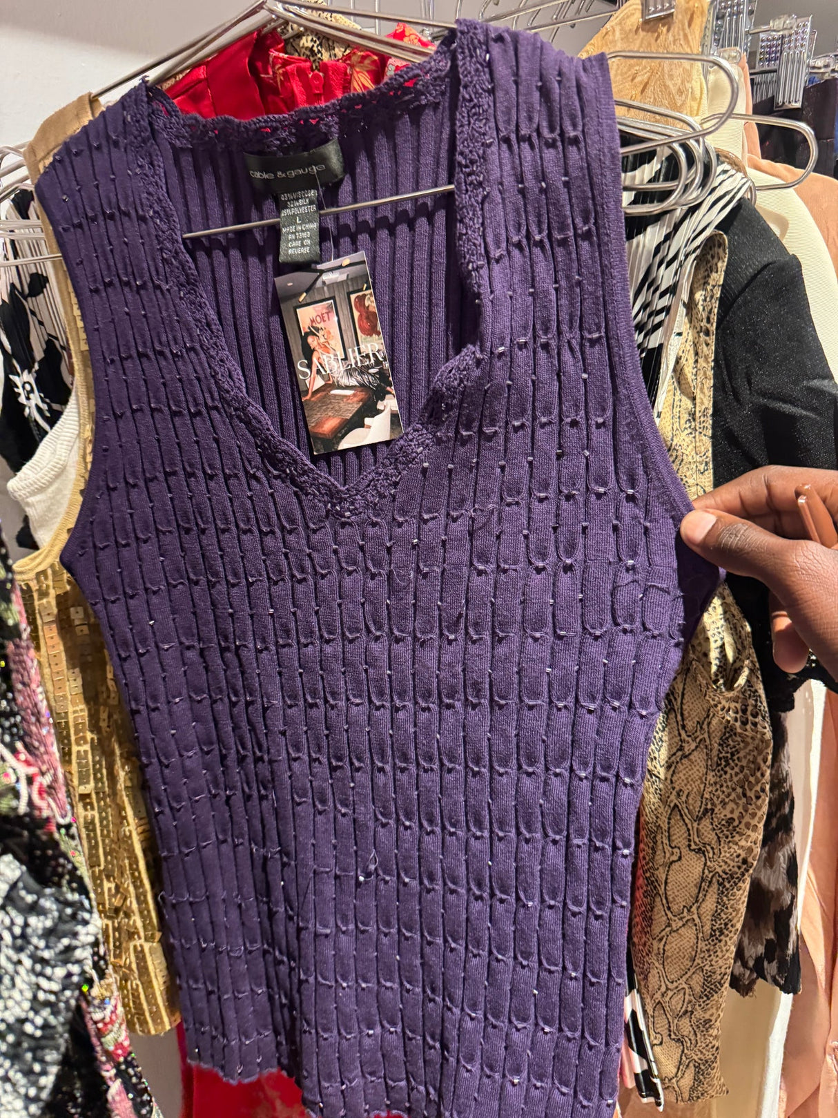 purple beaded top