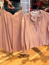 pastel pink two-piece set