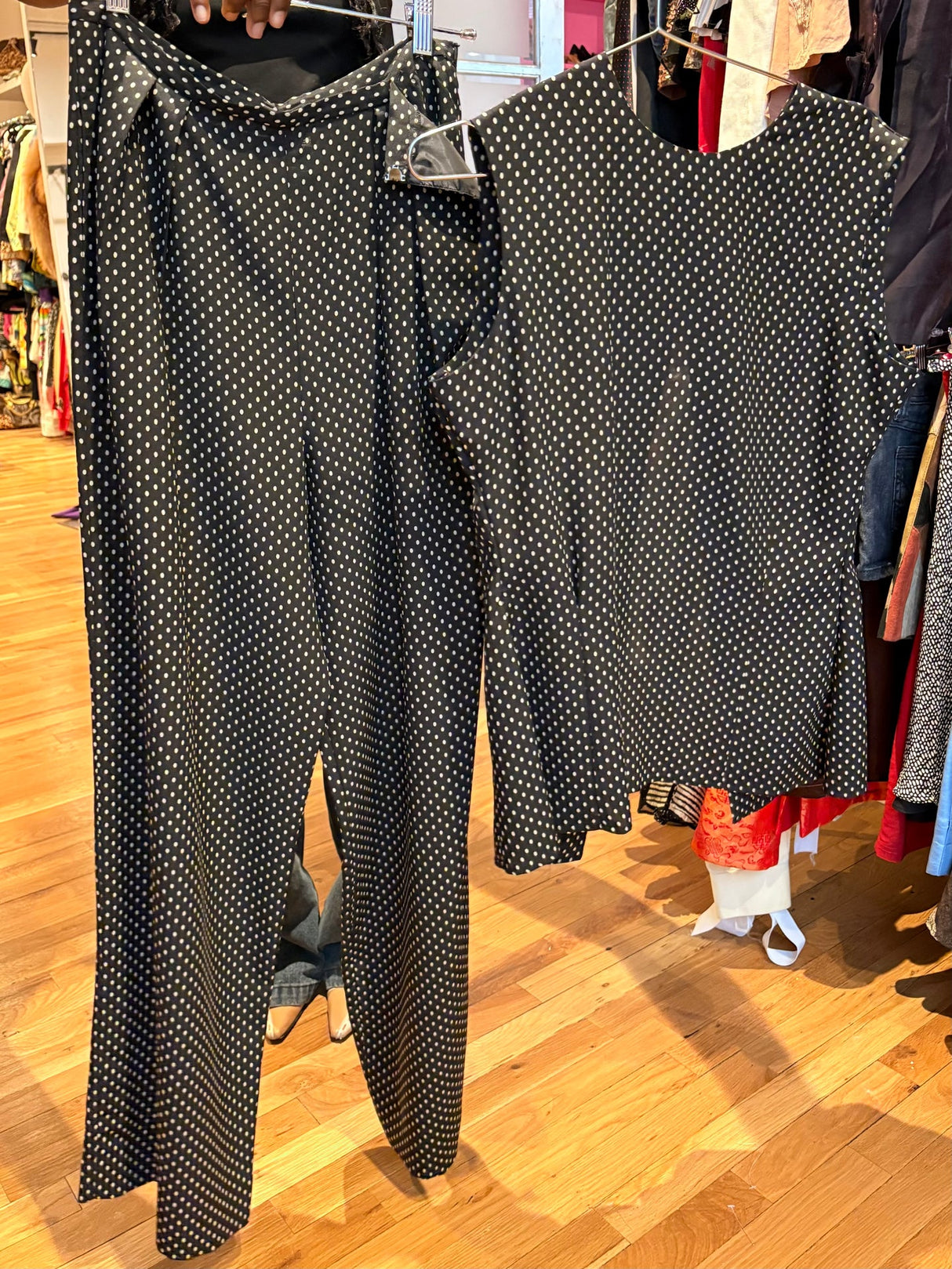 polka dot two-piece set