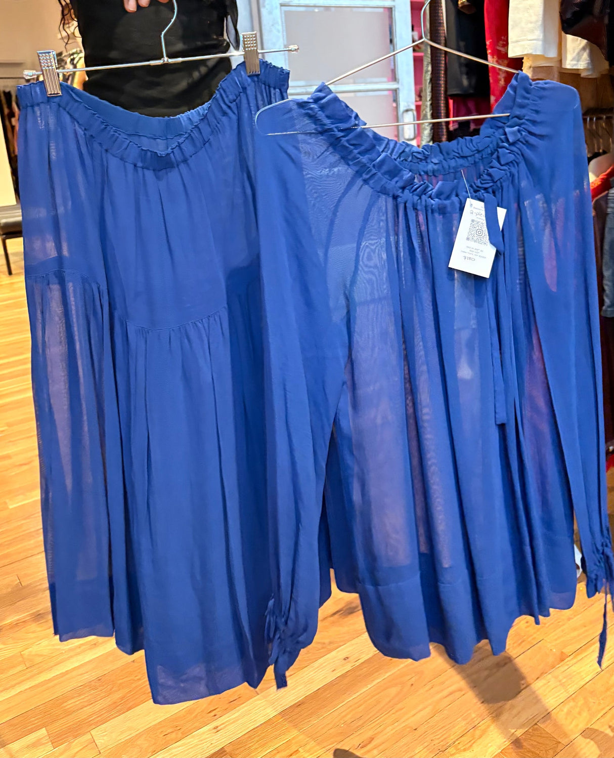 blue sheer two-piece set