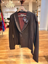 brown structured leather jacket