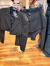 paid crop blazer and skirt two-piece