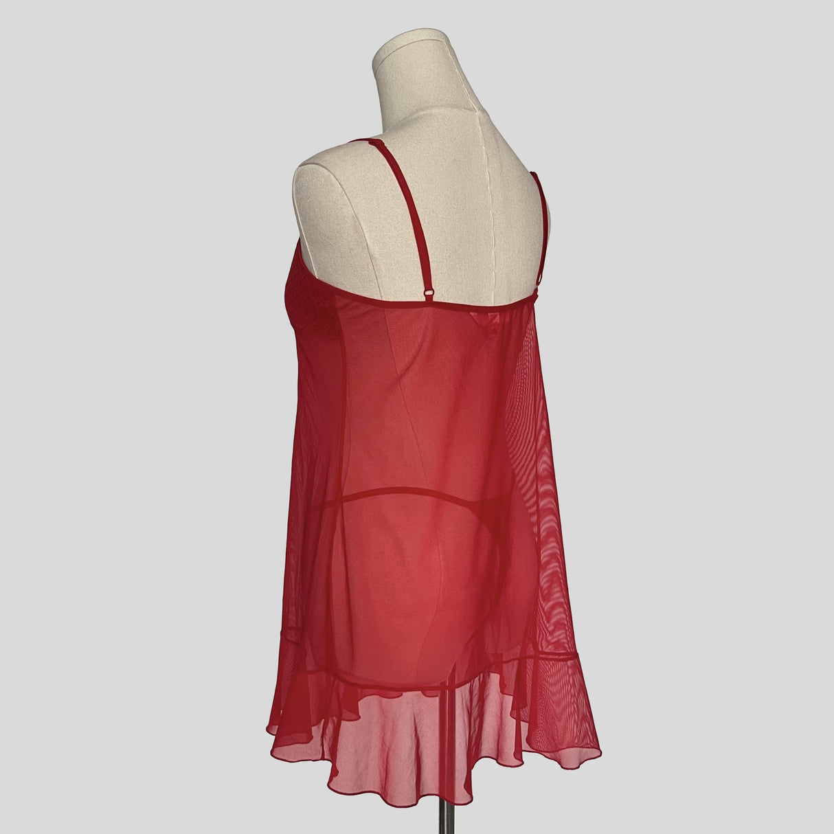 Sheer slip dress with matching panties