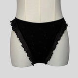 Sheer embroidered split front chemise with matching panties