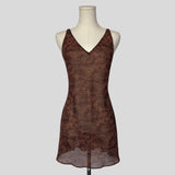 Leopard print sheer slip