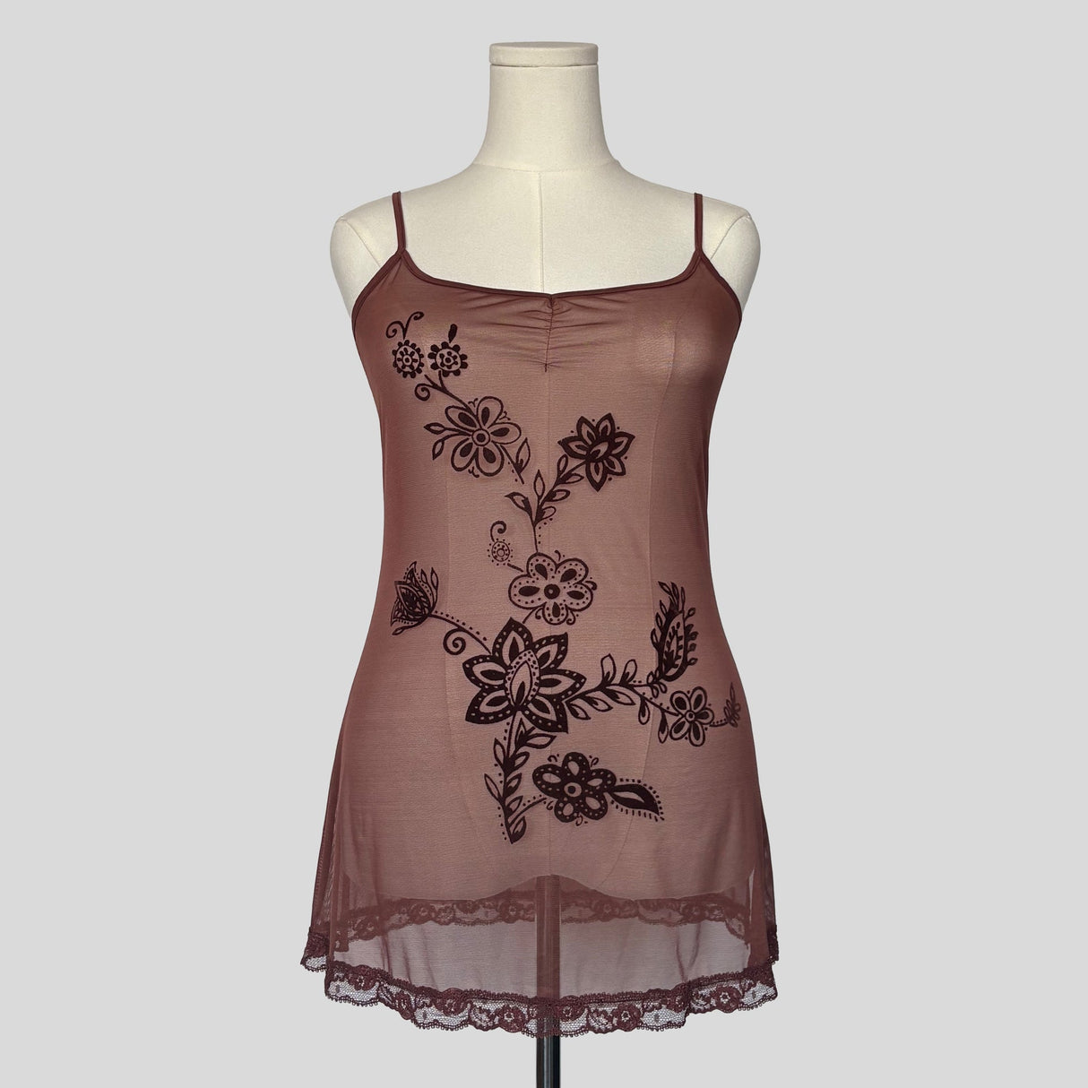 Mesh floral design slip
