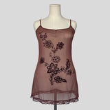 Mesh floral design slip
