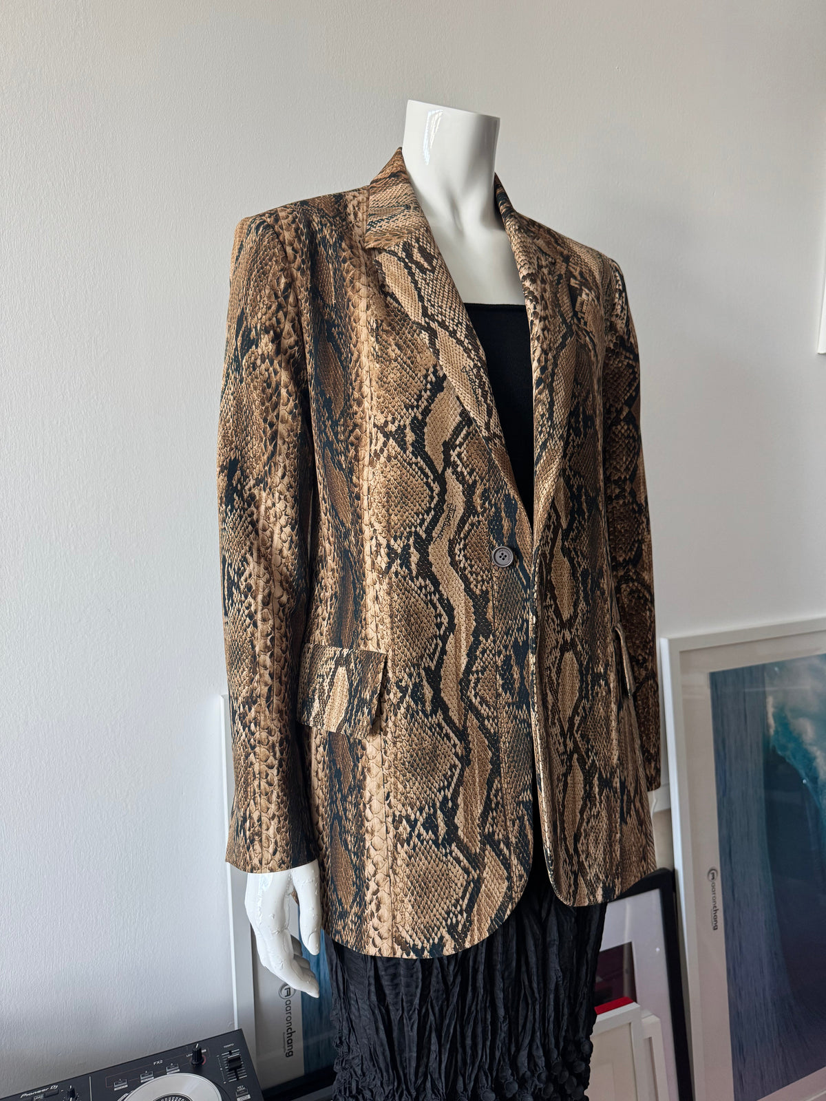 JUST CAVALLI Snakeskin Oversized Blazer Sz IT 40