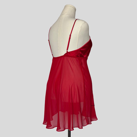 Embroidered split front chemise