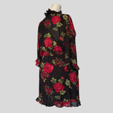 Rose floral babydoll slip with matching robe and panties