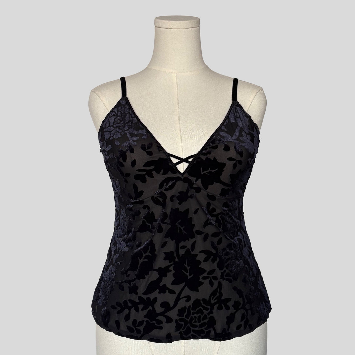 Velvet floral burnout cami