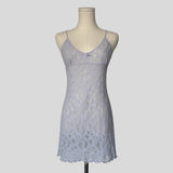 Lace mini dress in periwinkle