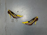 MICHELLE K Two Tone Purple and Green Pointed Toe Heels US 7.5