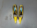 MICHELLE K Two Tone Purple and Green Pointed Toe Heels US 7.5