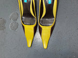 MICHELLE K Two Tone Purple and Green Pointed Toe Heels US 7.5