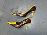 MICHELLE K Two Tone Purple and Green Pointed Toe Heels US 7.5