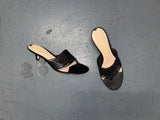 VIA SPIGA Black Leather Macrame Kitten Heels US 9.5