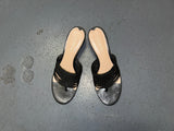 VIA SPIGA Black Leather Macrame Kitten Heels US 9.5