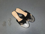 VIA SPIGA Black Leather Macrame Kitten Heels US 9.5