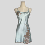 Fairy lace trim slip dress in light blue