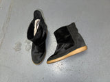 ISABEL MARANT Black Ponyhair and Suede Wedge Ankle Boots