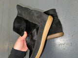 ISABEL MARANT Black Ponyhair and Suede Wedge Ankle Boots