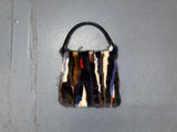 Multicolor Rabbit Fur Bag with Acrylic Handle