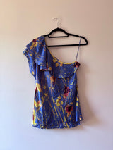 Ellie tahari blue silk top