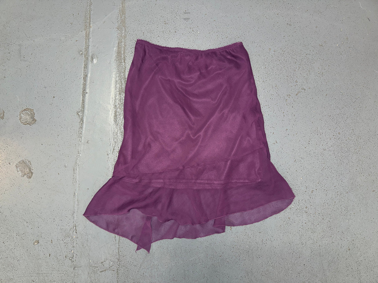 EUROMODA Purple Mesh and Sequin Midi Skirt