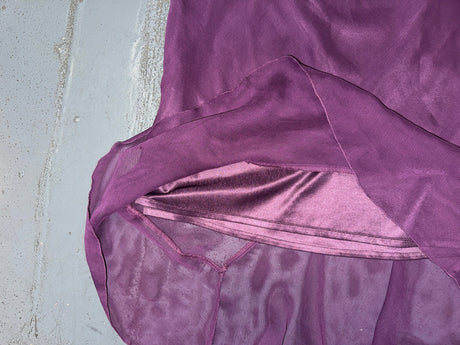 EUROMODA Purple Mesh and Sequin Midi Skirt