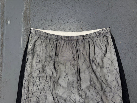 GUESS Black Mesh Crinkle Midi Skirt