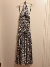 Zebra print halter dress