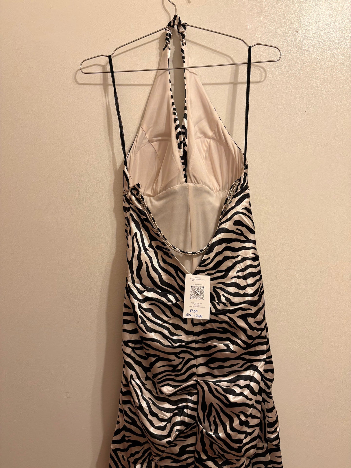 Zebra print halter dress
