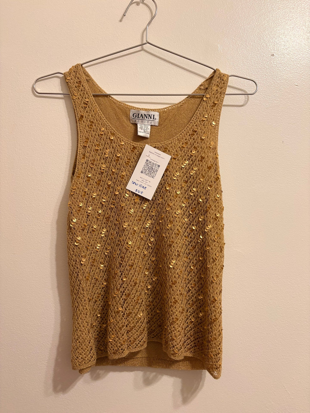 Nude knit tank with sequin