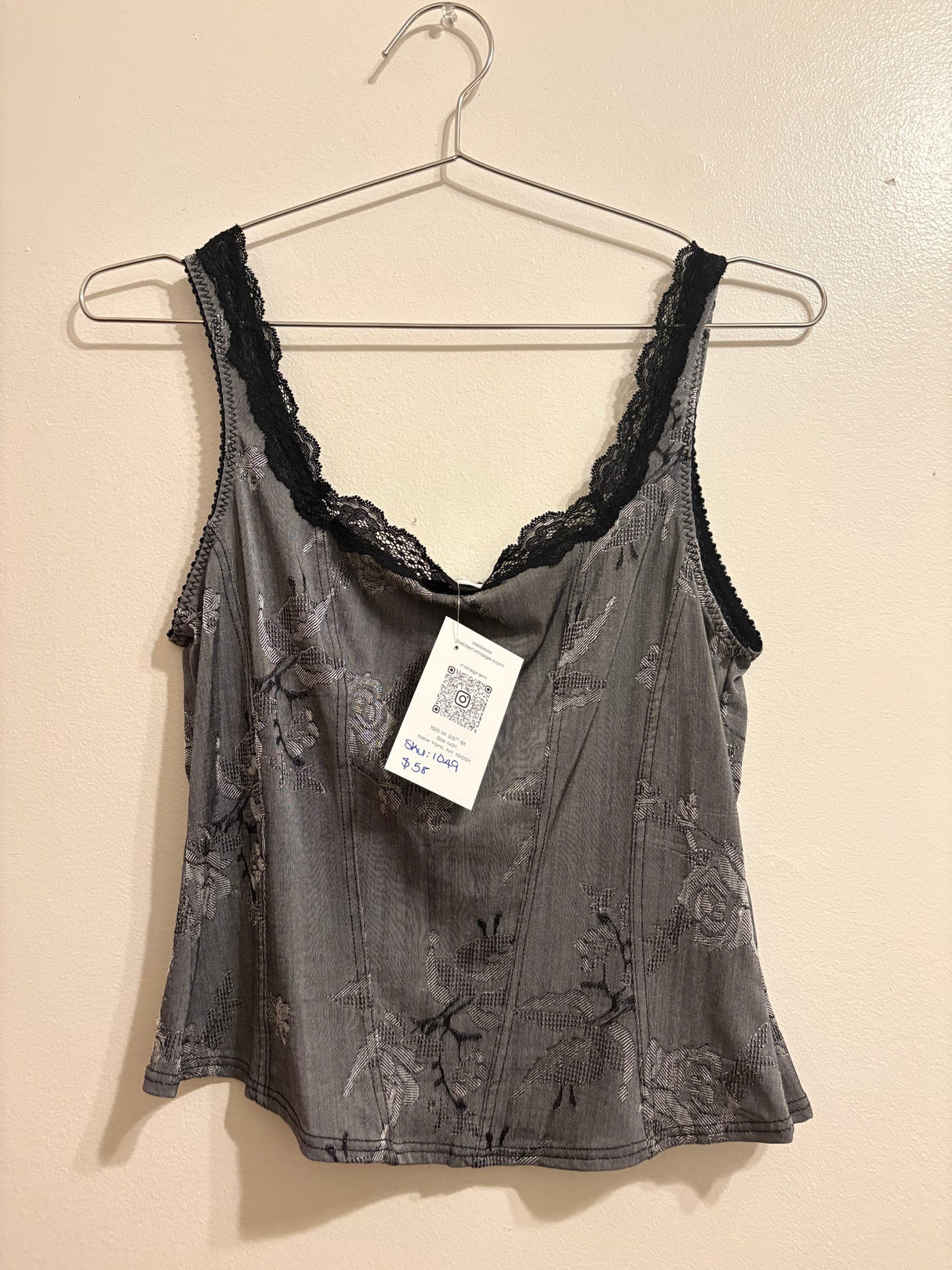 Floral grey corset top