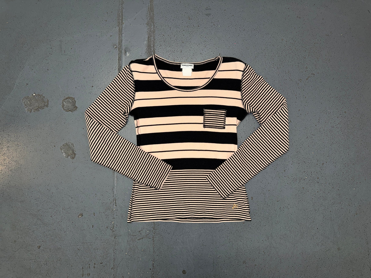 SONIA RYKIEL Pink and Black Striped Sweater