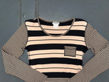 SONIA RYKIEL Pink and Black Striped Sweater