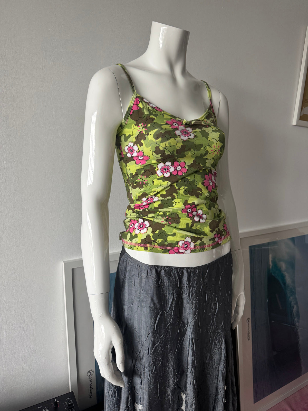 PEEPING TOM SLEEPWEAR Camo Tank Top Sz M