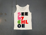 SEE BY CHLOE Multicolor Logo White Tank Top