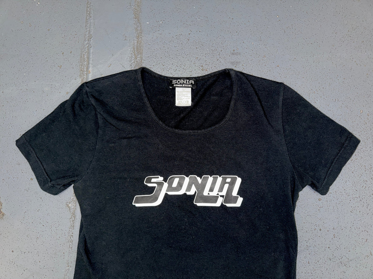 SONIA RYKIEL Black 'SONIA' Logo T-Shirt