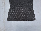 JACQUELINE DE YOUNG Black Knit Crochet Sequin Tank