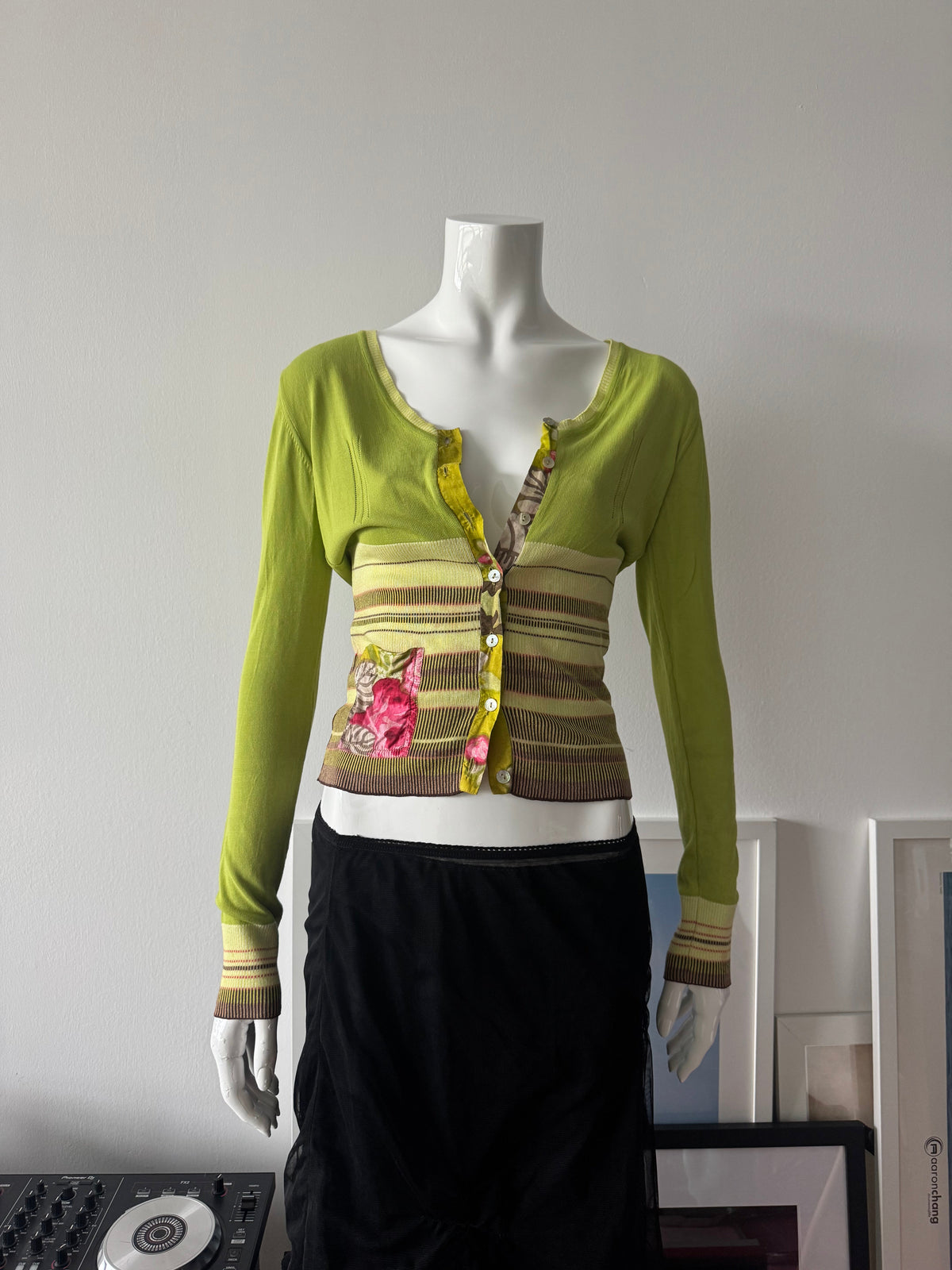 KENZO Green Cardigan Sz S