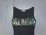 PASSPORT Black Metallic Knit and Sequin Sleeveless Top