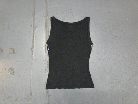 PASSPORT Black Metallic Knit and Sequin Sleeveless Top