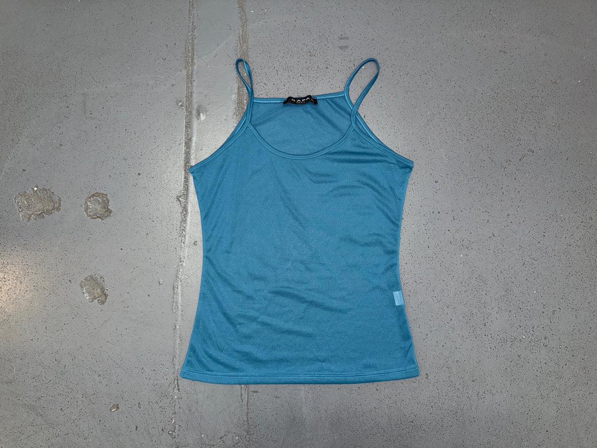 GAPA PARIS Teal Mesh Tank Top
