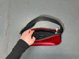 Red Pony Hair and Black Leather Shoulder Bag