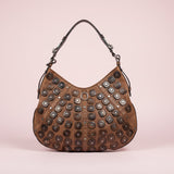 #72 YSL Mombasa Brown Leather with Wooden Studs