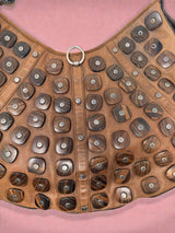 #72 YSL Mombasa Brown Leather with Wooden Studs
