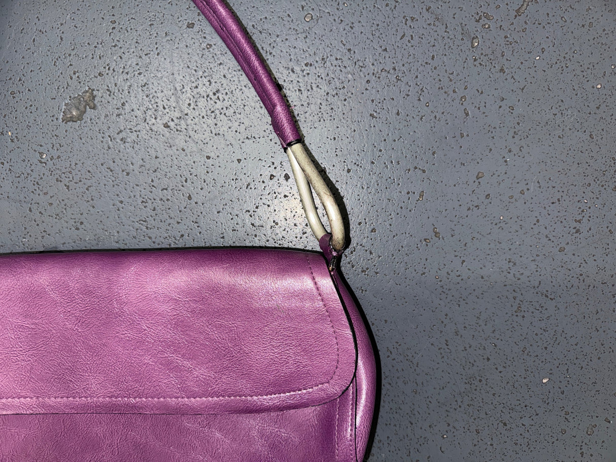 BUENO Purple Leather Shoulder Bag